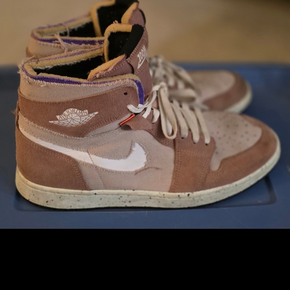 NIKE AIR JORDAN 1 ZOOM AIR CMFT COMFORT FOSSIL STONE-WHITE SZ 10.5